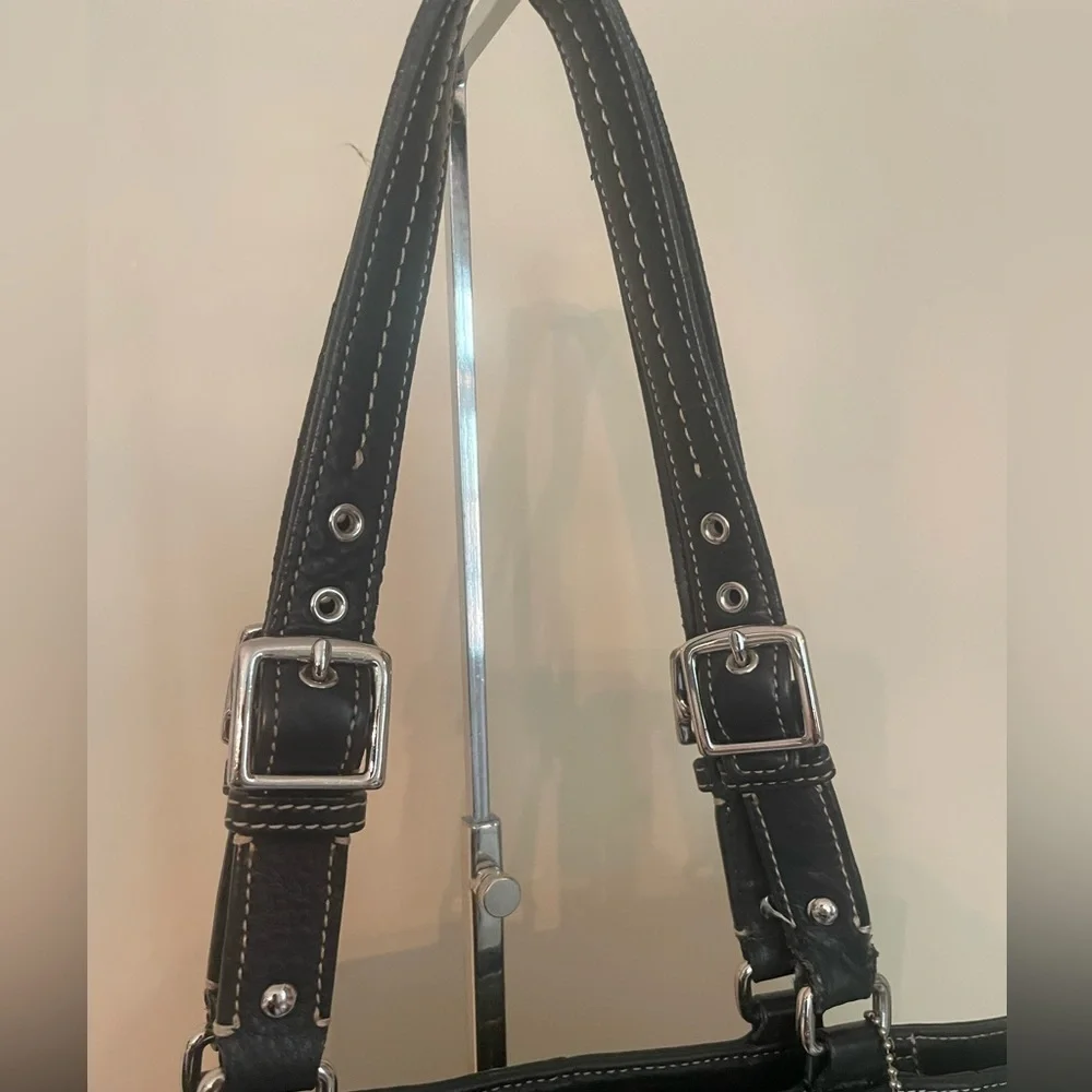 COACH HAMILTON BLACK PEBBLED LEATHER TOTE BAG D1072-F13809 - Picture 5 of 8